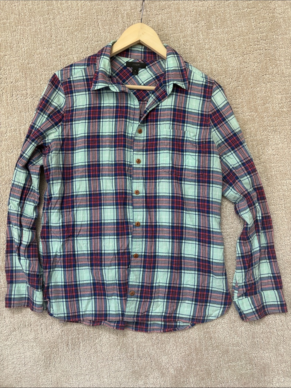 J. Crew Plaid Button-Down Cotton Womens 10 Fall Cozy Flannel